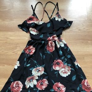 Black floral summer dress